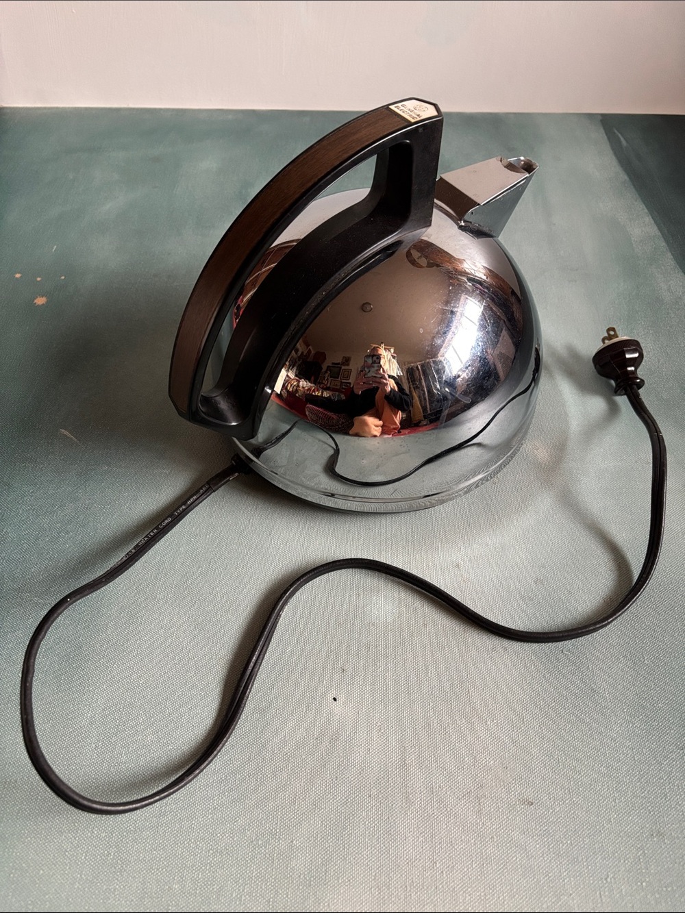 GE General Electric Vintage Chrome Electric Water Kettle